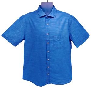 BRAX Cotton Linen Slubyarn Button Up Shirt Mens Size L